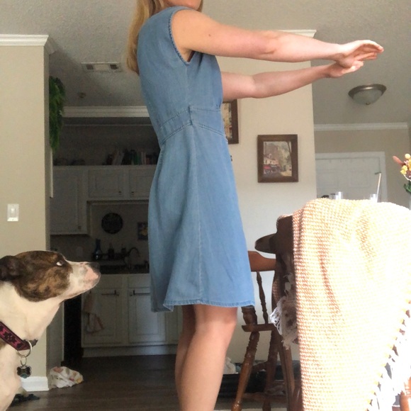 LOFT Denim Button Down Dress - Picture 2 of 5